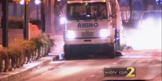 Street Sweepers Tackle Mess after Back-to-Back Snowstorms